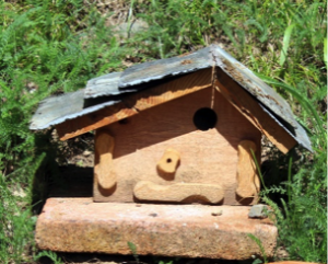 Nichoir à mésanges bleue. Toiture en shingle ou Toiture en ardoises